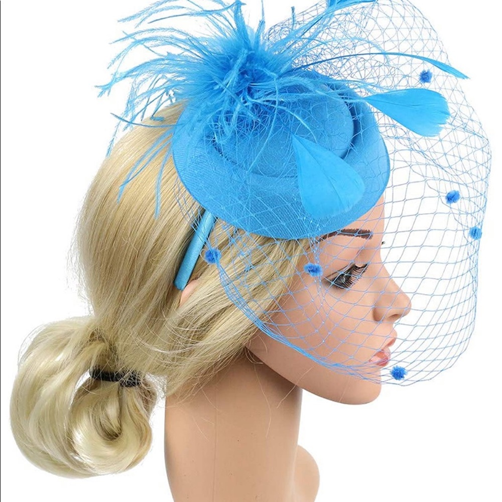 New Feather Hat - Hair Pin Pillbox Hat